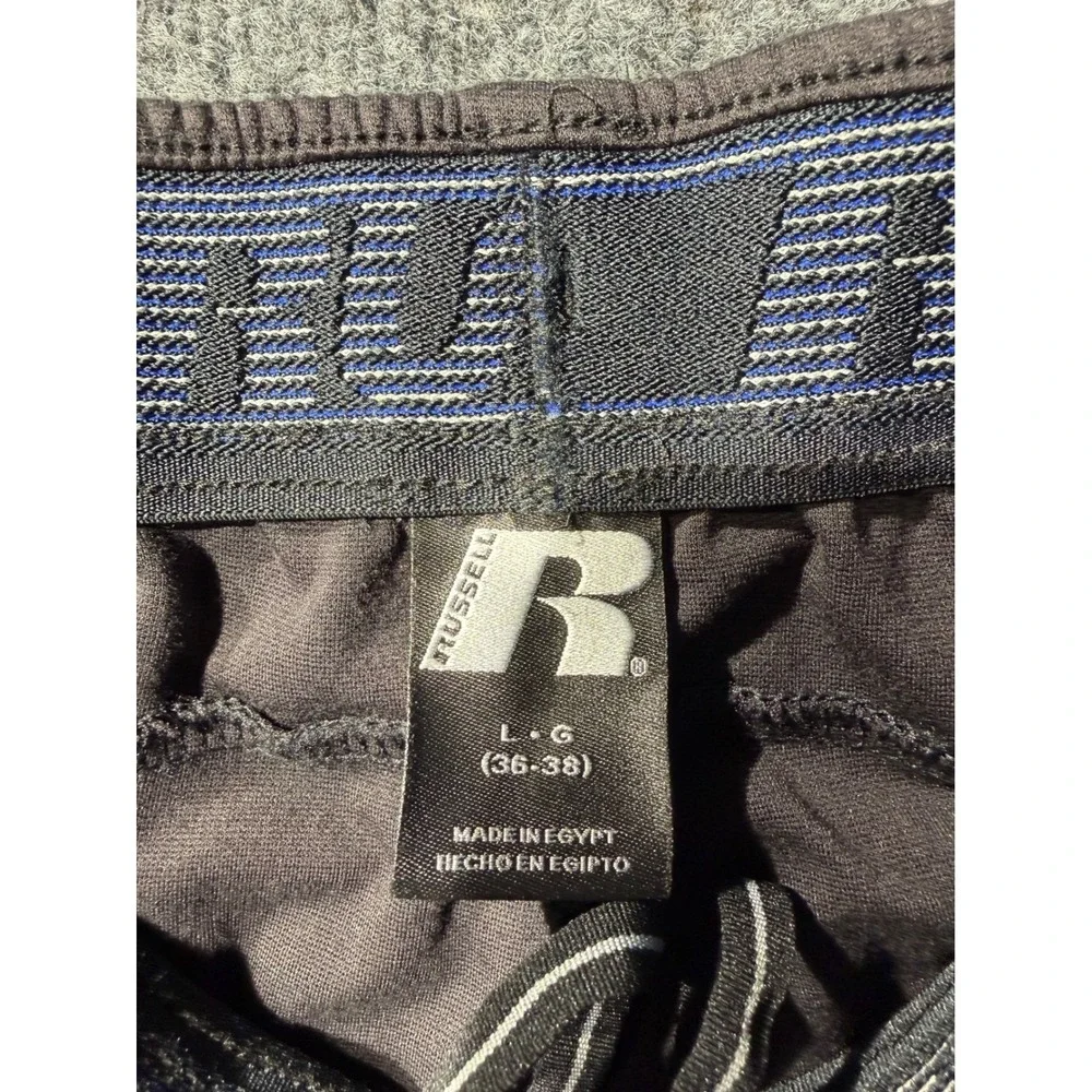 Russell Mens Gray Athletic Jogger Pants Zipper Pockets Reflective Large 36-38